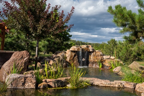 Faux-rock grotto ponds