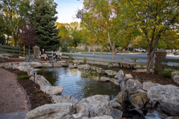 Pond, bridge, neighbourhood